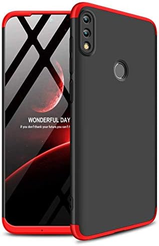 SGKITM Case Compatible Hua-wei P Smart 2019 Hard PC 3-in-1 Design 360° Full Protection Slim Fit Shockproof Cover for P Smart 2019 (P Smart 2019, Black + Red)