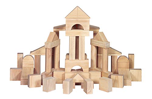Melissa & Doug Standard Unit Solid-Wood Building Blocks With Wooden Storage Tray (60 pcs)