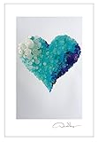 Aqua Sea Glass Heart Postcard Prints. 10 Pack, 4x6. Best Quality Gifts, Birthday Cards, Thank You Notes & Invitations. Unique Christmas and Valentines Day Gifts for Women, Men and Kids of All Ages