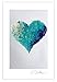 Aqua Sea Glass Heart Postcard Prints. 10 Pack, 4x6. Best Quality Gifts, Birthday Cards, Thank You Notes & Invitations. Unique Christmas and Valentines Day Gifts for Women, Men and Kids of All Ages