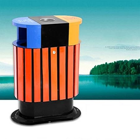 AKONTR Basura y Reciclaje Papeleras Basura de Madera con Barril