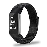 Fintie Fitbit Charge 3 Bands [Large], Replacement Accessory Strap Wristbands Women Men for Fitbit Charge 3 & Charge 3 SE Fitness Tracker, Black