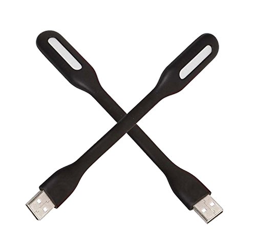 iMBPrice (2 Pack) Portable Mini USB Led Lamp Light (Warm White) with Flexible Adjust Angle for PC & Mac/Laptop/Power Bank - Black