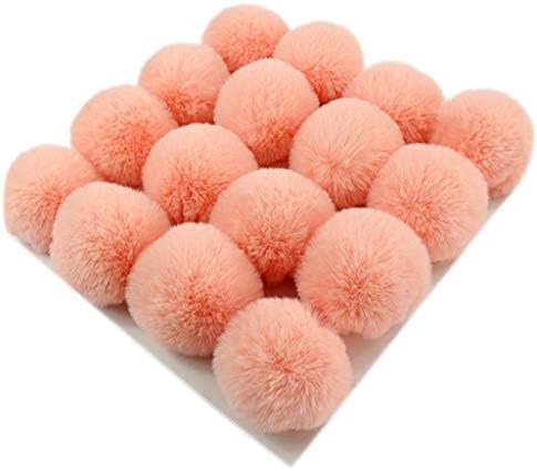 Guoyy 1 x 10 cm Craft DIY Fluffy Pompom Ball with Elastic Ornament, polyester, Rose Coréenne, 10cm