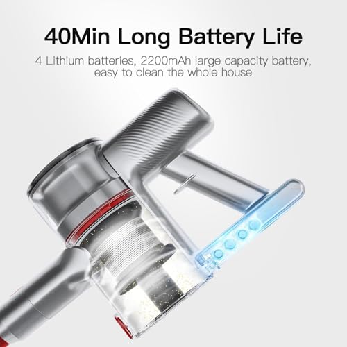 Airbot Cordless Vacuum Cleaner with HEPA Filter 20000Pa Suction 1L Dust Capacity Five-Layer Filtration Carpet and Hard Floor Anti-Allergen Portable Handheld Wireless Vacuum Cleaner 40min