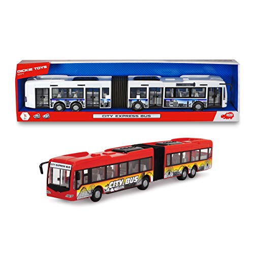 Dickie 203748001312 Toys City Express Bus, Gelenkbus, Spielzeugbus, Spielzeugauto, Türen zum Öffnen, 46 cm, weiß – Bild 3