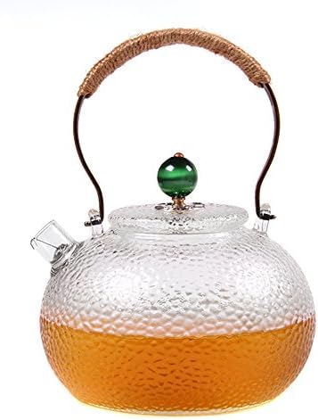 Glass Teapot Flower Teapot with Iron Handle by Hometia,A