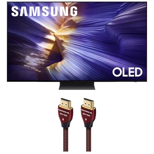 Samsung QN65S90FAFXZA 65 Inch 4K OLED Smart TV with an AudioQuest Cinnamon 48 1.5M 8K-10K 48Gbps HDMI Digital Cable (2025)