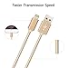 Cabbrix 3 Pack 6 Feet Nylon Braided Lightning to USB Cable Fast Sync Apple Charger for iPhone iPad iPod (Gold)