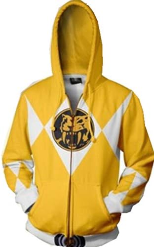 Power Rangers 3D Digital Print Zip Hooded Sweater Sweater Long Sleeve Lightweight Zip Hoodie