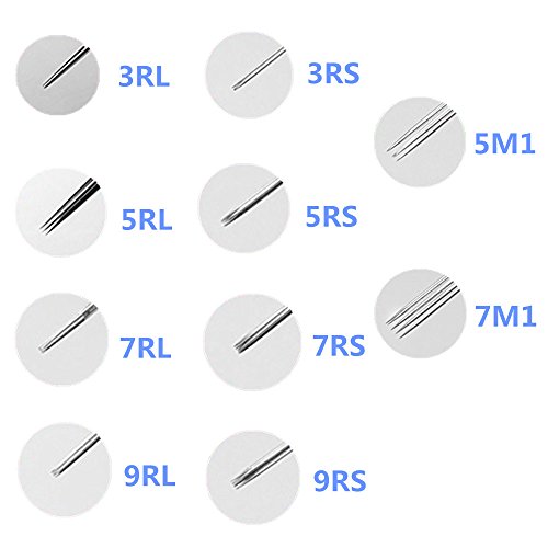 Tattoo Needles Yuelong 100 Pieces Disposable Mixed Tattoo Guns