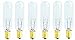 Pack of 6 Bulbs 25 Watt T6 Tubular 25T6 Light Bulb for Himalayan Salt Lamps, Fits E12 Socket, Candelabra Base