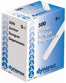 Box of 500 TONGUE Depressor JR Non Sterile 5.5IN Box of 500 Dynarex 4311
