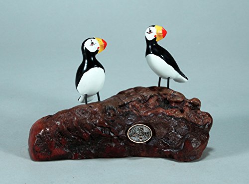 Puffin Duo Sculpture by John Perry 4in high 4in long Sculpture Statue - Thumbnail 3
