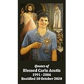 Keeping God in Sports St. Carlo Acutis Quotes LAMINATED Prayer Card (5-pack) with a Free Bonus Card of Divine Mercy and One of the Footprints Story
