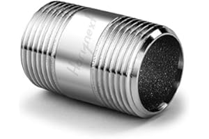 Horiznext stainless steel 304 pipe nipple npt 1/2 male threaded cast fitting, 2 inches length tube sleeve extension connector, schedule 40 conduit hose adapter