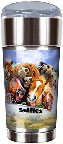 Horse Selfies by Howard Robinson - 24oz Vacuum Insulated Travel Tumbler