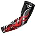 Bucwild Sports Flame Compression Arm Sleeve Youth/Kids & Adult Sizes - Baseball Basketball Football Running - UV/Sun Protection Cooling Base Layer Pain Relief (Black Silver - Adult Large)