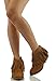 Soda Women's Jervis Faux Suede Double Fringe Moccasin Ankle Boots, British Tan, 5.5 M US