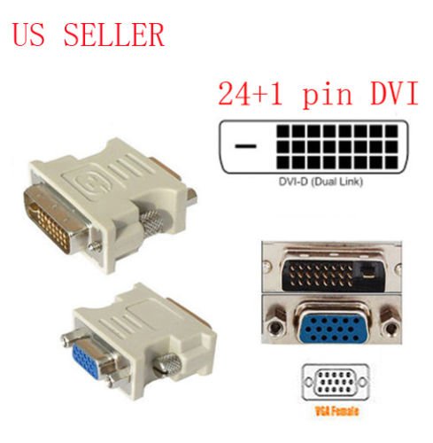 Amazon Com Dvi D 24 1 Dual Link Male To Vga Hd15 Female Adapter Converter For Pc Laptop Industrial Scientific