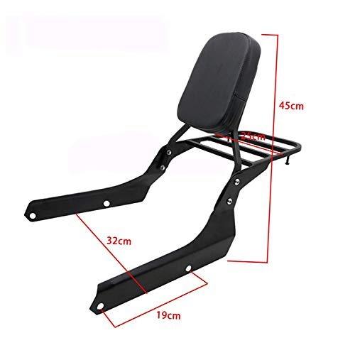 Backrest Sissy Bar + with Luggage Rack for Honda Spirit VT750 C2 Shadow Phantom 750 Black - Thumbnail 3