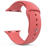 MoKo Apple Watch Band Series 1 Series 2, Soft Silicone Replacement Sports Band for 38mm Apple Watch 2015 & 2016 All Models, Coral (Not fit 42mm Versions)