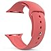 MoKo Apple Watch Band Series 1 Series 2, Soft Silicone Replacement Sports Band for 38mm Apple Watch 2015 & 2016 All Models, Coral (Not fit 42mm Versions)