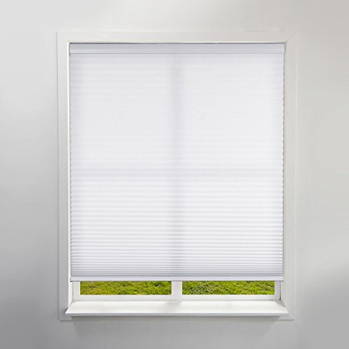 Calyx Interiors Cordless Honeycomb 9/16-Inch Cellular Shade, 30-Inch Width by 48-Inch Height, Light Filtering White