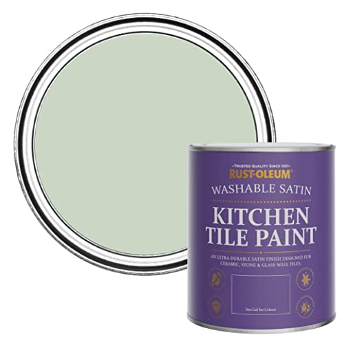 Rust-Oleum Green water resistant Kitchen Tile Paint in Satin Finish - Laurel Green 750ml