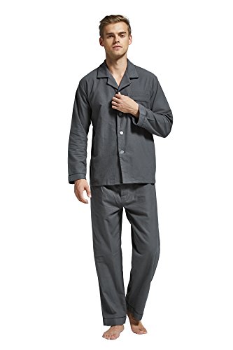 TONY AND CANDICEMen’s Flannel Pajama Set, 100% Cotton Long Sleeve Sleepwear