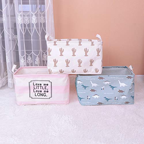 Rectangular Fabric Storage Box Collapsible Storage Basket Waterproof Coating Storage Bin with Handles for Home Organization,Toy Organizer,Shelf Basket