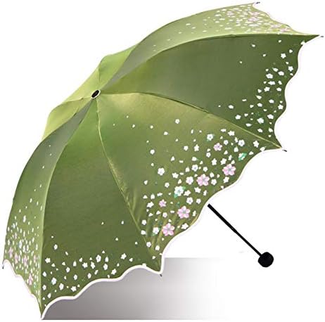 RMXMY Outdoor portable color changing umbrella sun protection umbrella rain dual-use sun umbrella female anti-UV sunshade,Waterproof Folding umbrella (color : A)