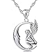 YFN 925 Sterling Silver Angel Wings Pendant 18