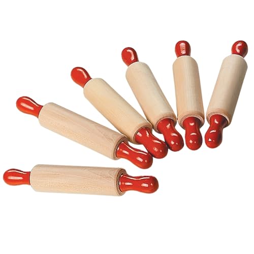 Fun Express 9" Classic Wood Dough Rollers for Kids, Small, 6 Pieces at Amazon