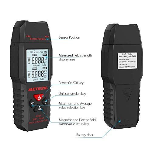 EMF Meter Meterk Radiation Detector Digital LCD