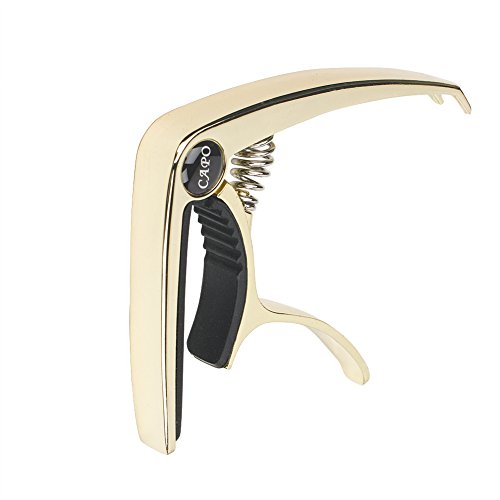 ZEALUX Multifunctional Guitar Capo for Guitars, Ukulele, Banjo, Mandolin, Bass. Ultra Lightweight Aluminum Metal for 4 & 6 & 12 String Instruments - Premium Accessories (Gold) - Thumbnail 3