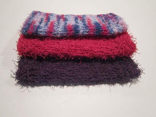 Amazon Com Scrubby Washcloths Brights Set Of 3 Handmade Amazon Com Scrubby Washcloths Brights Set Of 3 Handmade