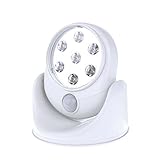 IPUIS Wireless Motion Sensor LED Lights 360°Infrared Motion Activated Sensor Battery-Powered Auto-sensing Path Cordless Lamp PIR Security Indoor Outdoor Security Light Garden Wall Flood Night Lamp