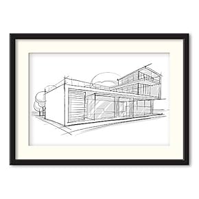 Black Paper Framed Canvas Wall Art for Living Room, Bedroom Black and White Structure Canvas Prints for Home Decoration Ready to Hanging - 23x31 inches