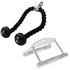 GORILLA SPORTS® Rudergriff Trizepsseil Set – mit/ohne Drehgelenk, Einzeln/Set, bis 200 kg Belastbar, gerändelt, aus Chrom – Parallelgriff, Kabelzuggriff, Seilzug Griff, Latzuggriff