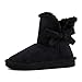 Kali Mini Womens Flat Ribbon Winter Fur Ankle Short Fux Suede Boots