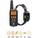 Dog Training E-Collar with Remote [ 2018 Edition ] - 2400 ft Range, IPX7 Waterproof &amp; Rechargeable Collar With Beep, Vibration, Light and Shock - Dog Shock Collar for Puppy, Small, Medium &amp; Large Dogs