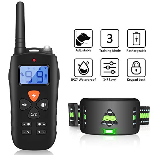 Nycetek Dog Training Collar Dog Shock Collar,2020 Newest Training Collar for Small Medium Large Dogs, Training Collar w/3 Modes Beep Vibration Shock IPX7 Waterproof No Harm for Dog