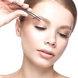 Cliganic Eyebrow Tweezers Slant Tip Stainless Steel Precision Plucking view 3