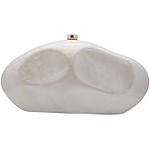 WuDiaoer Shell Shape Acrylic Clutch Trendy Metallic Acrylic Evening Bag Shiny Egg Purses and Handbags for Women Wedding Party