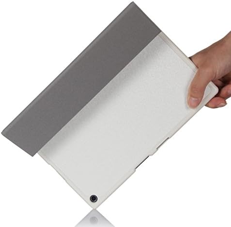 Raydes Silk Pattern Slimline Case for Sony Xperia Z2 10.1 inch Tablet - Folio Slim Hard Shell Stand Case Cover - White