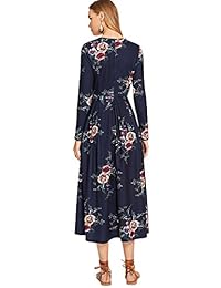Milumia - Vestido largo con estampado de flores para mujer