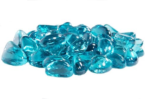 Apostrophe Outdoor 5-Pound 3/4" Smooth Fire Glass (Aqua Blue)