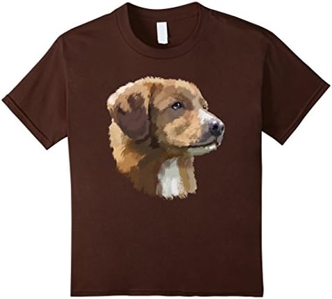 Kids Nova Scotia Duck Tolling Retriever Dog T Shirt I Love Toller 4 Brown