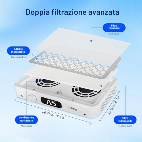 120W Professional Nail Vacuum Cleaner, 7000RPM Nail Vacuum Cleaner with Filter Paper, Dual Suction Power, Adjustable, Powerful Nail Extractor for Salon and Home